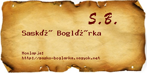 Saskó Boglárka névjegykártya
